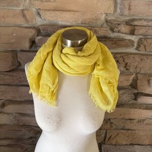 Love Quotes Linen Blend Scarf Yellow Lightweight Women's Accessories